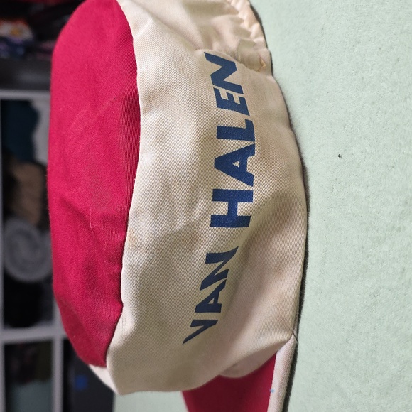 Vintage 80's Van Halen Red and White Painters Cap - Picture 4 of 8